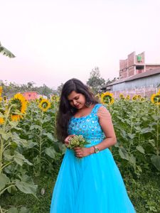 Sky Blue Designer Lehenga Choli
