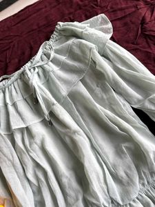 Sage Green Ruffle Top