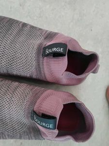 Gray &amp; Pink Slip-On Sneakers