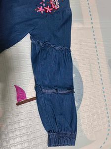 Full Sleeves Denim T Shirt For Girls