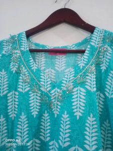 New Partywear Suit With Cutdana Work On Neck