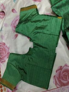Green Silk Saree with Pattern