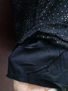 Black Strapped Polka-dot Dress