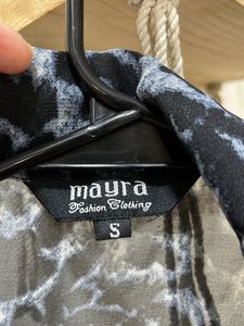 MAYRA- Black Animal Print Sheer Shirt