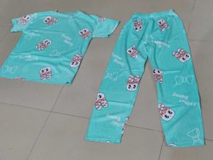 Cute Bunny Print Pajama Set