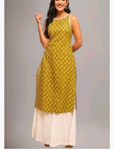 FIORRA Womens Cotton Straight Fit Floral Kurta
