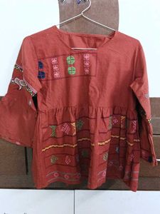 Embroidered Peasant Top