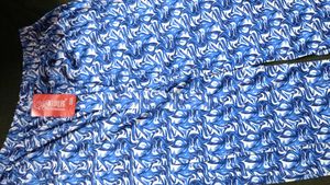 Elegant Blue Swirl Print Palazzo Pants