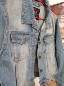 Roadster Vintage Blue Crop Denim Jacket