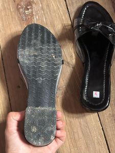 Black Bow Jelly Slides - Size 5