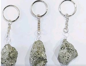 Natural real Pyrite Stone Key Chain