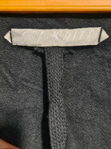 Off White Embroidered Zip-Up Hoodie