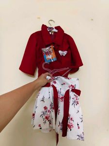 Floral Dress with Red Sash