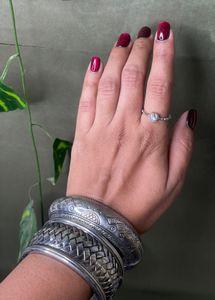 Oxidized Silver Bangles Set (Set of 2 )