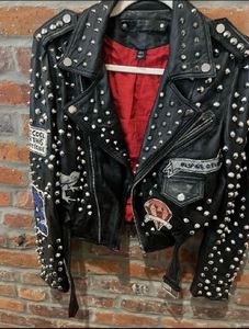Zara Brand Studded & Patched Moto Jacket