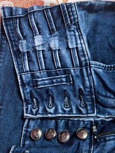 Dark Blue High Waist Denim Jeans