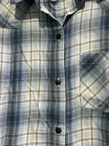 Blue Plaid Sleeveless Shirt