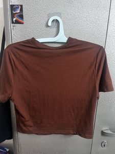 Brown Cropped T-Shirt