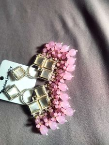 Elegant Pink Beaded Earrings