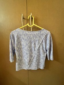 Blue Tie Dye Crop Top Buttoned