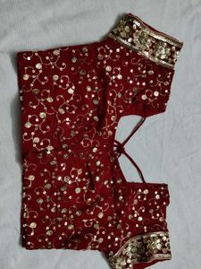 Red Sequin Saree