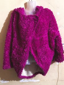 Fuzzy Purple Hooded Jacket