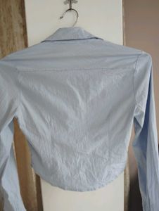 Light Blue Crop Top Shirt