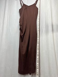 Brown Midi Slip Dress