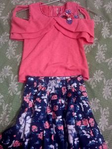 Cute Coral Cold Shoulder Top