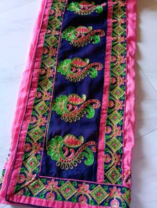 Pink Embroidered Saree