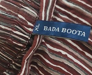 Brown vertical striped cotton salwar