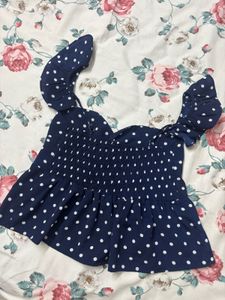 Blue Polkadot  Top