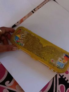 Vintage Yellow Plastic Pencil Box