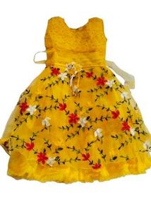 Yellow Floral Girls Dress