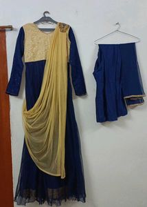 Elegant Blue &amp; Golden Gown