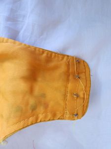 Ethnic Crop Top / Blouse - Golden With Embroidery