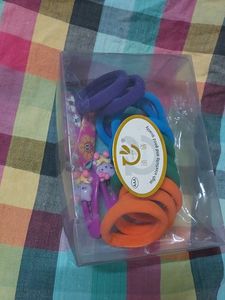 12 colorful rubber bands 2 pairs tic tac pin