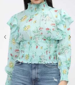 Tokyo Talkies Sea Green &amp; Yellow Floral Print