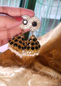 Golden, White & Black Jhumka.....