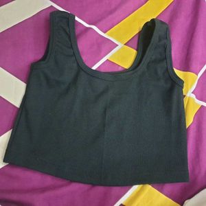 Black Ribbed Tank Top