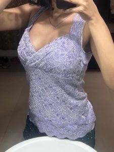 lace Lilac top with beautiful work