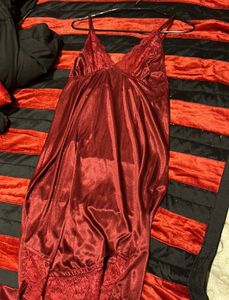Maroon Night Gown Set