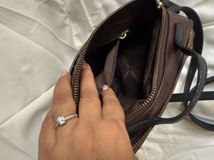 Pure Leather Brown Hidesign Satchel Bag