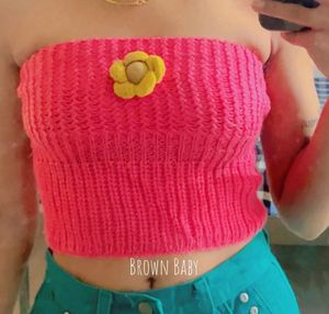 Pink Knitted Tube Top