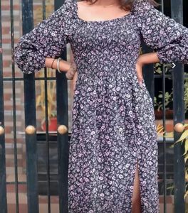 Tokyo Talkies Black Purple Floral Dress