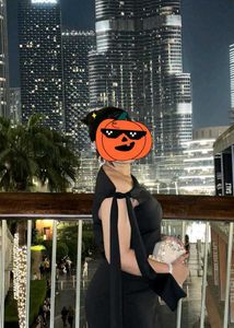 solid Balck side slit dress - formal dres