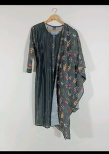 Floral Print Kurta with Dupatta