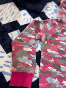 Girls Printed Front Open Sweatshirt
