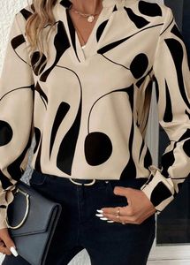 Abstract Printed Mandarin Top
