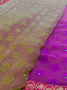 Elegant Pink &amp; Gold Saree